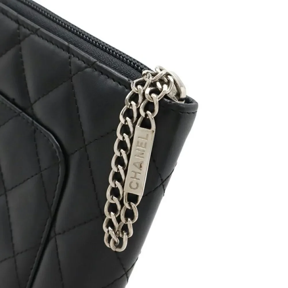 Chanel Cambon Line Leather Zip Wallet Organizer